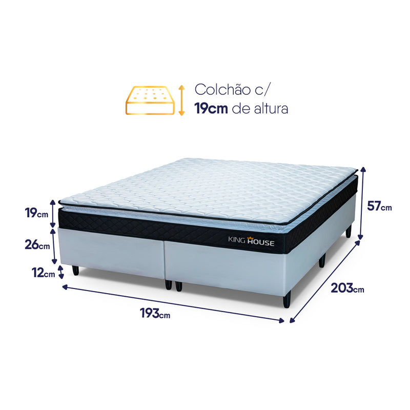 Cama Box Dakota Espuma D33 King 193x203 Branco