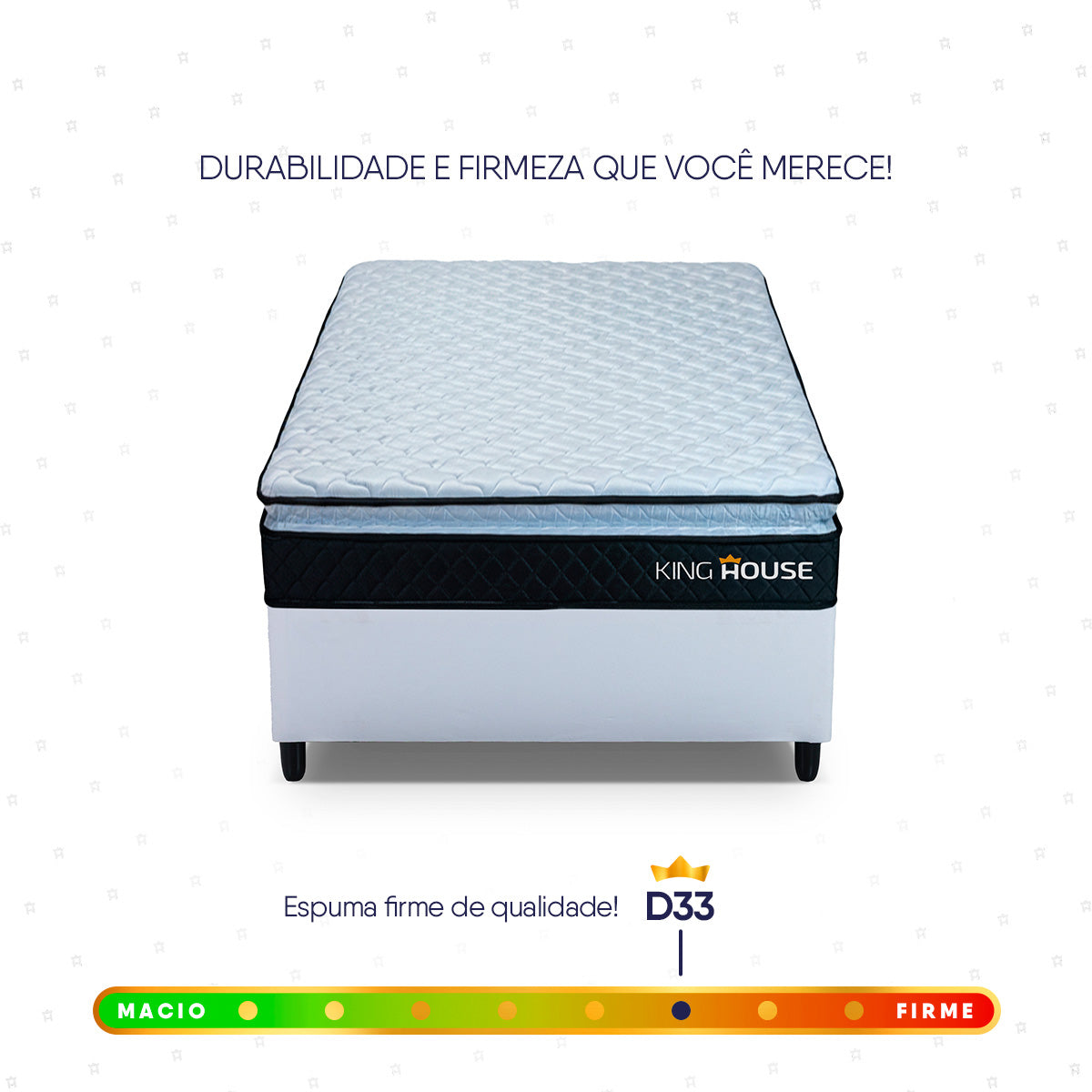 Cama Box Solteiro 88x188 Branco Dakota Espuma D33