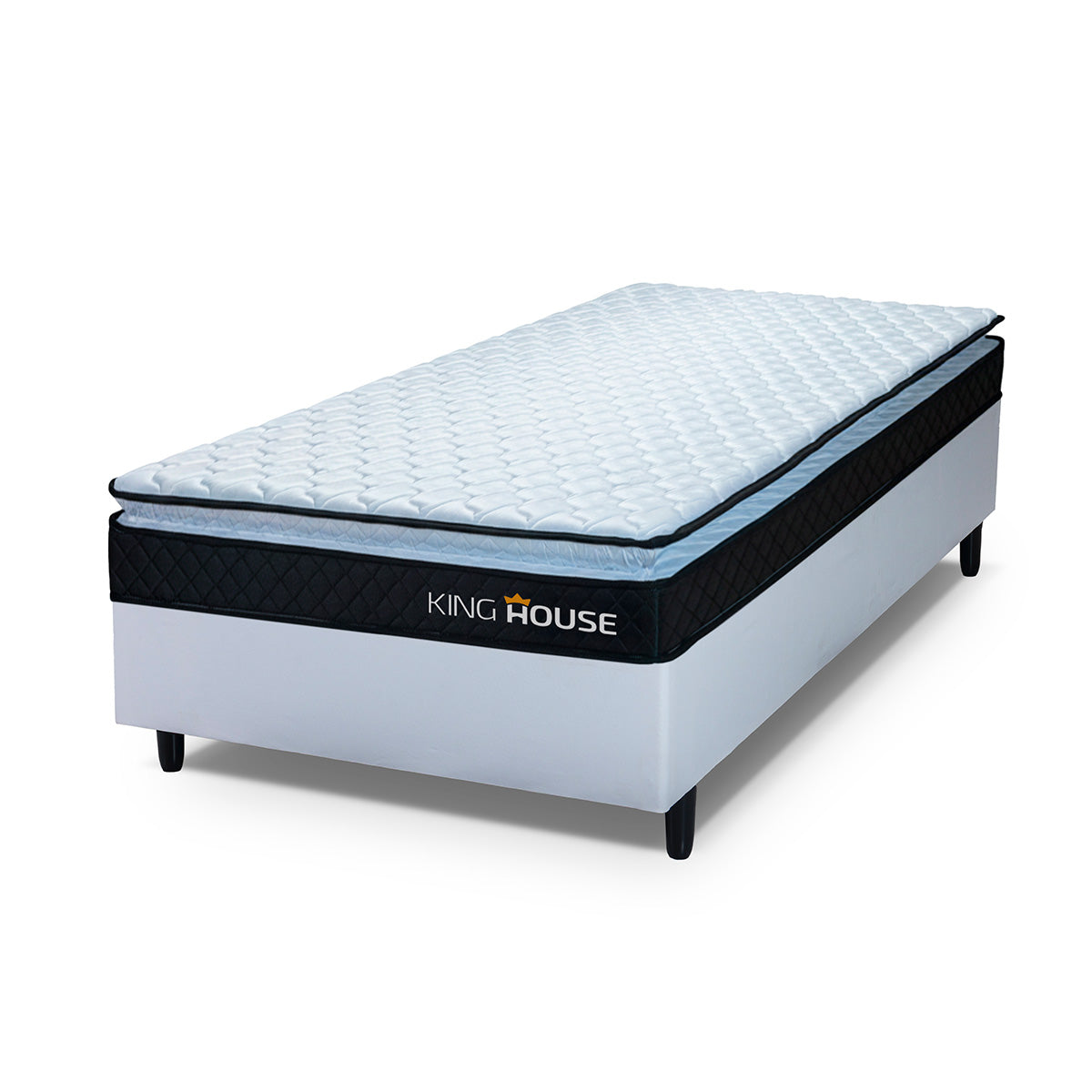 Cama Box Solteiro 88x188 Branco Dakota Espuma D33