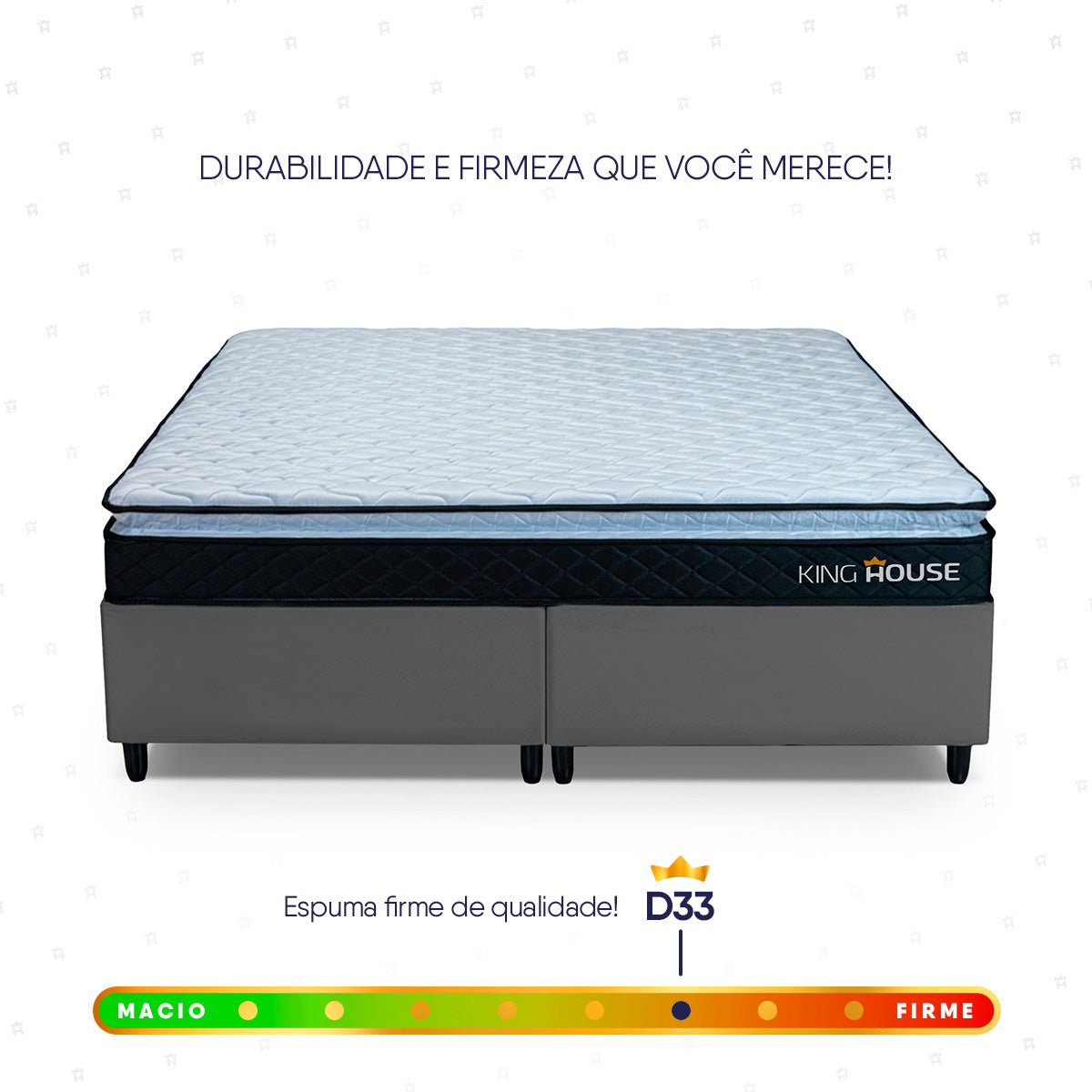 Cama Box Dakota Espuma D33 Queen 158x198 Cinza