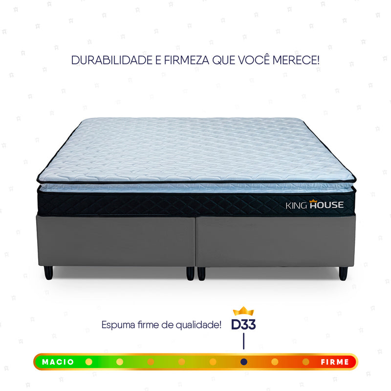 Cama Box Dakota Espuma D33 Queen 158x198 Cinza