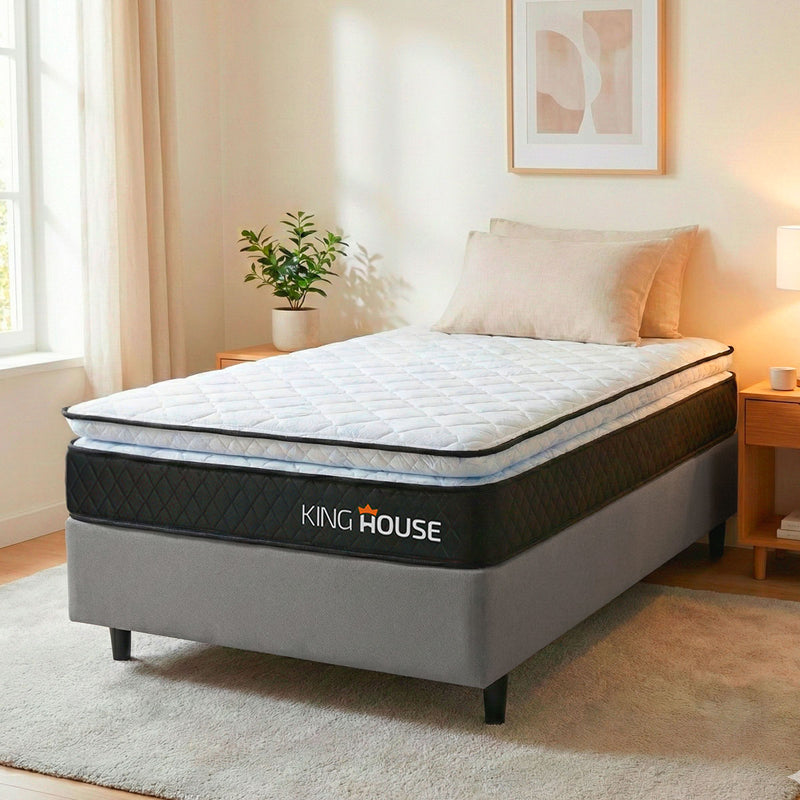 Cama Box Solteiro 88x188 Cinza Dakota Espuma D33