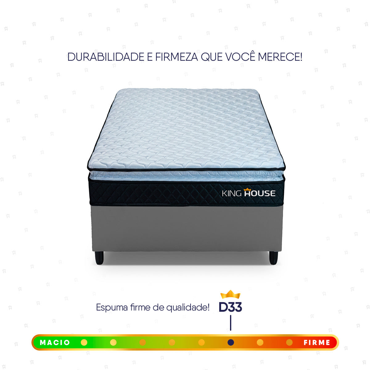 Cama Box Solteirão 96x203 Cinza Dakota Espuma D33