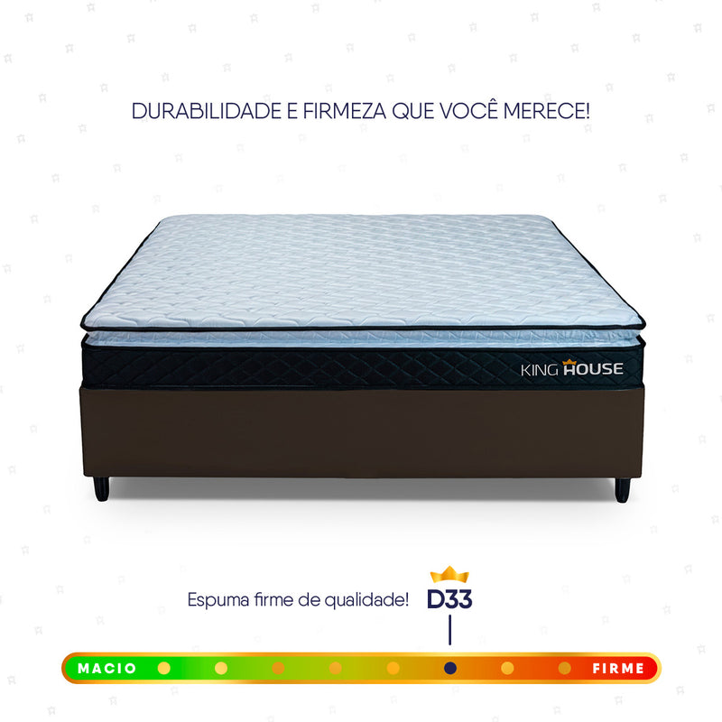 Cama Box Viúva 128x188 Marrom Dakota Espuma D33