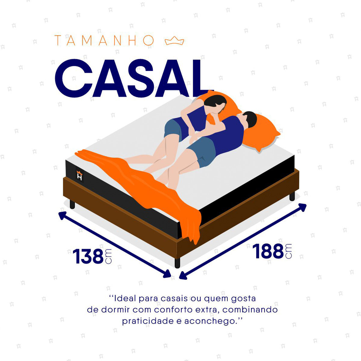 Cama Box Casal 138x188 Preto e Marrom Dakota Espuma D33