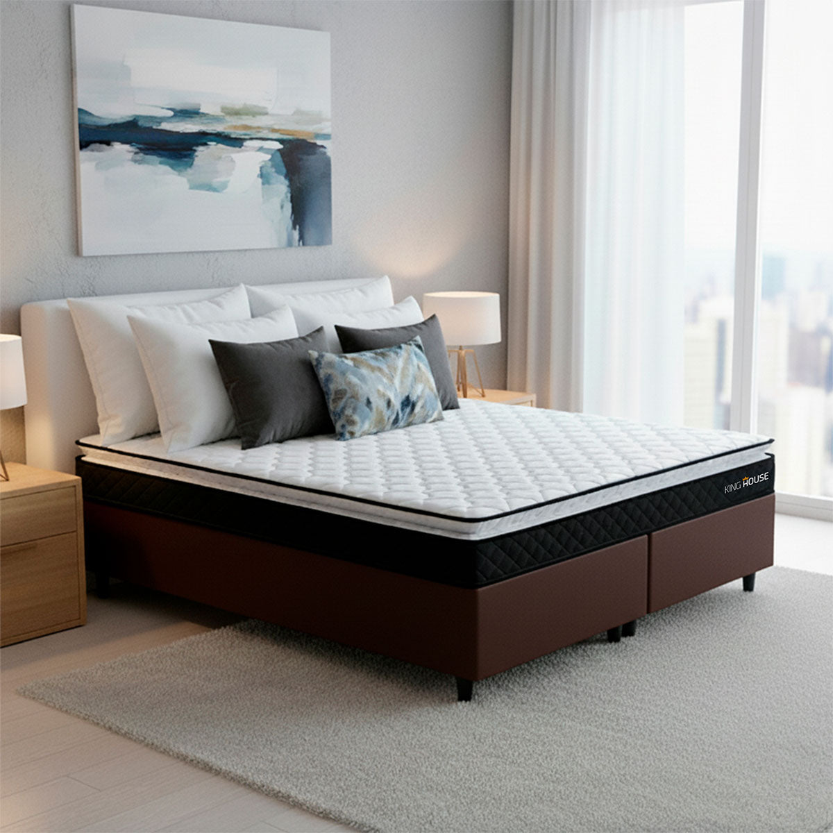 Cama Box Dakota Espuma D33 King 193x203 Marrom