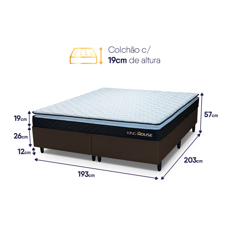 Cama Box Dakota Espuma D33 King 193x203 Marrom