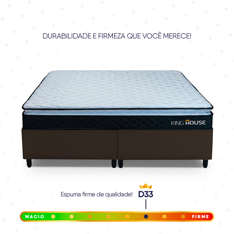 Cama Box Dakota Espuma D33 King 193x203 Marrom