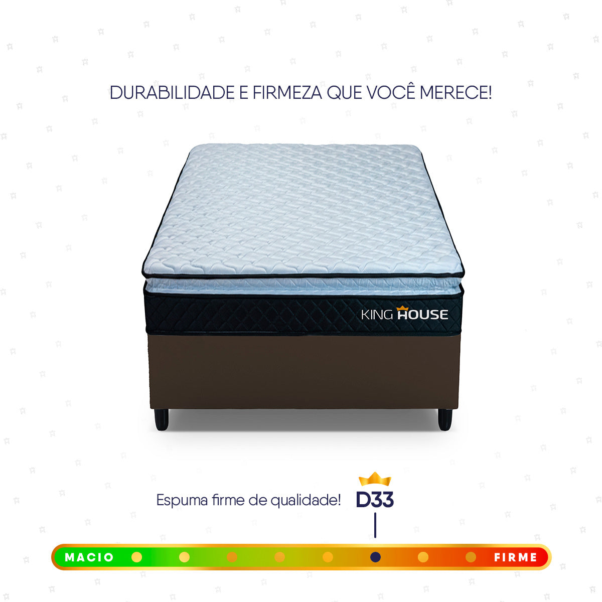 Cama Box Solteiro 88x188 Marrom Dakota Espuma D33