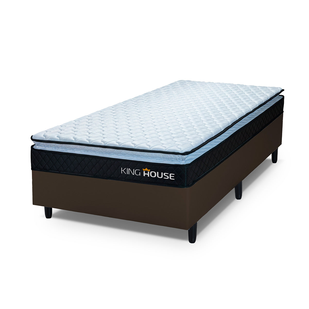 Cama Box Solteirão 96x203 Marrom Dakota Espuma D33