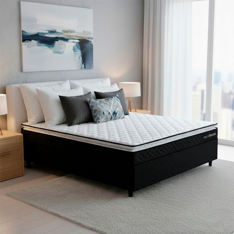 Cama Box Viúva 128x188 Preto Dakota Espuma D33