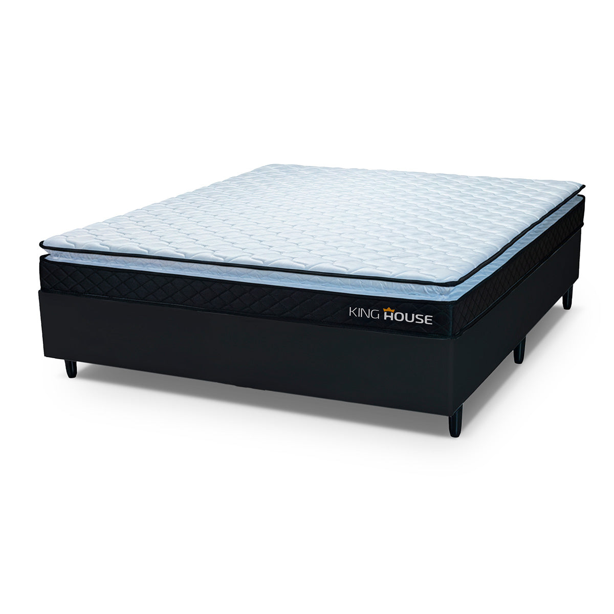 Cama Box Casal 138x188 Preto Dakota Espuma D33