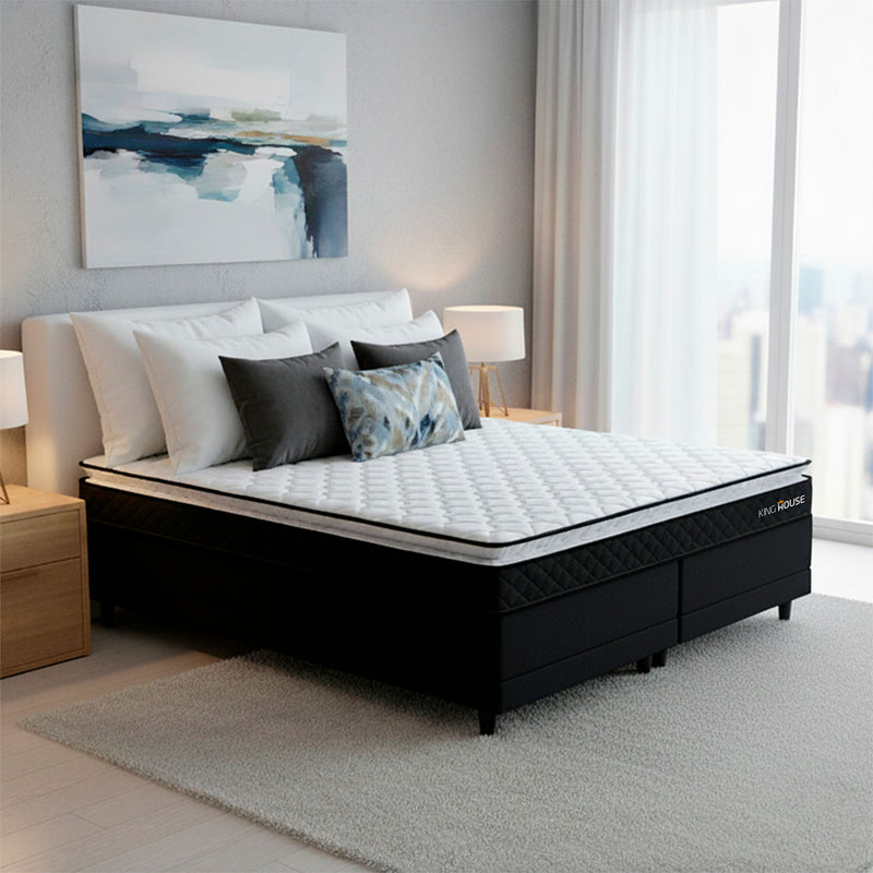 Cama Box Dakota Espuma D33 King 193x203 Preto