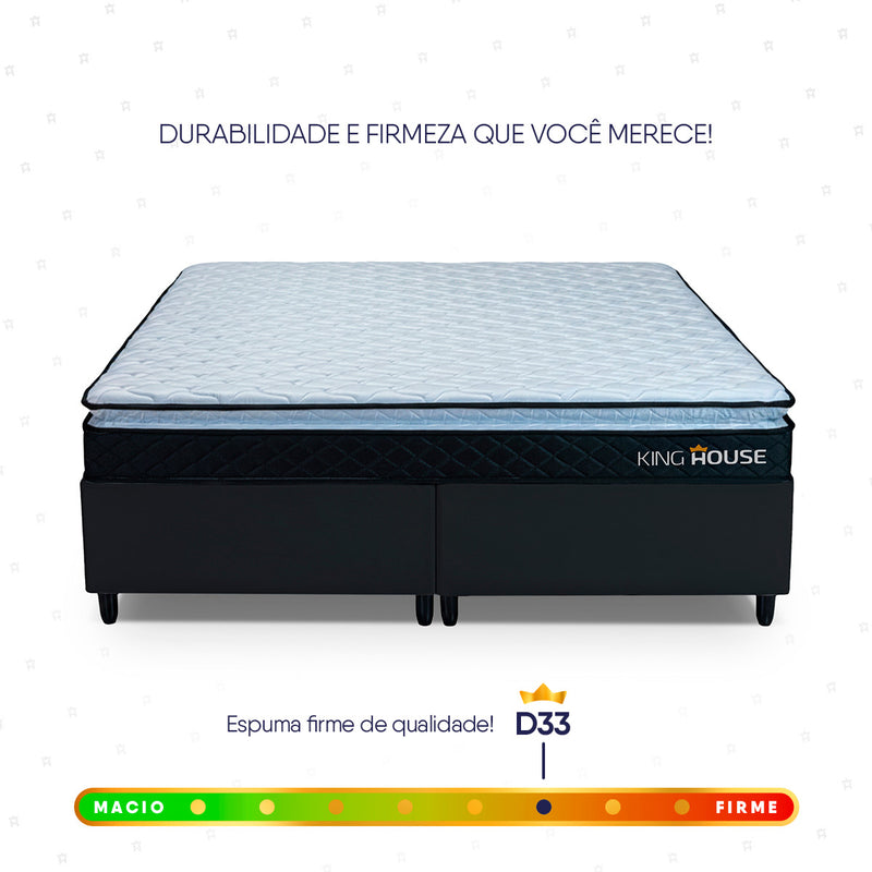 Cama Box Dakota Espuma D33 King 193x203 Preto