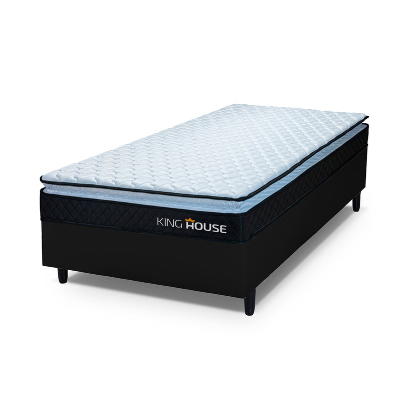 Cama Box Solteiro 88x188 Preto Dakota Espuma D33