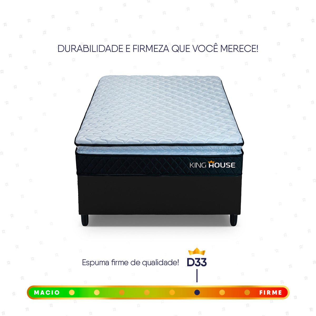 Cama Box Solteirão 96x203 Preto Dakota Espuma D33