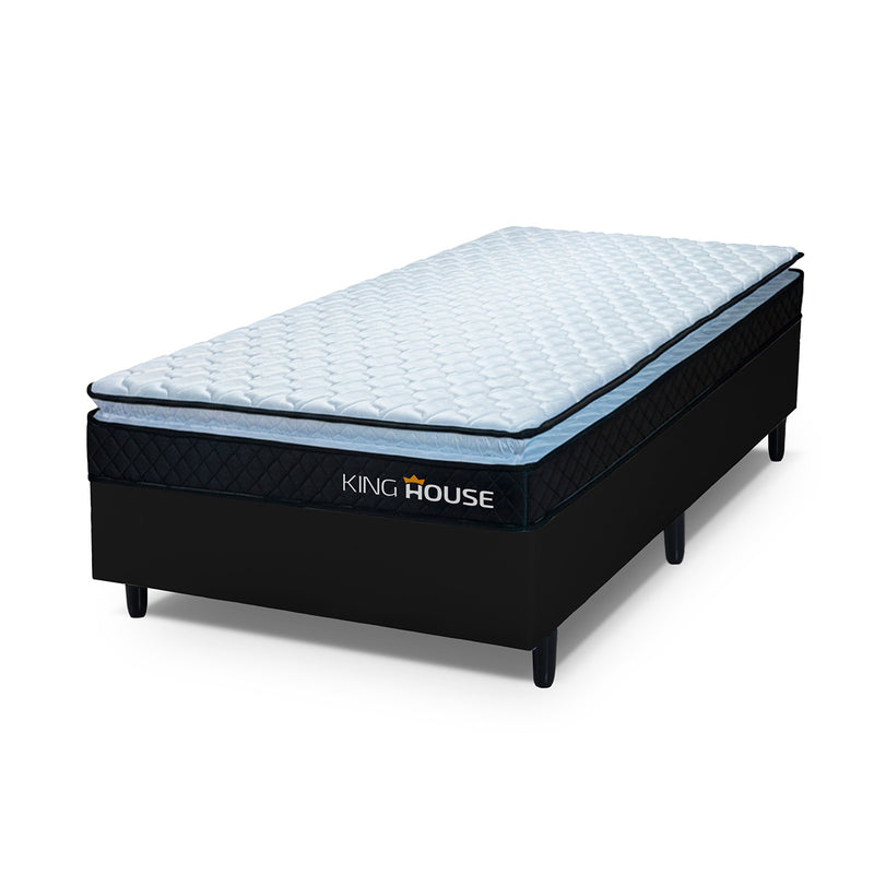 Cama Box Solteirão 96x203 Preto Dakota Espuma D33