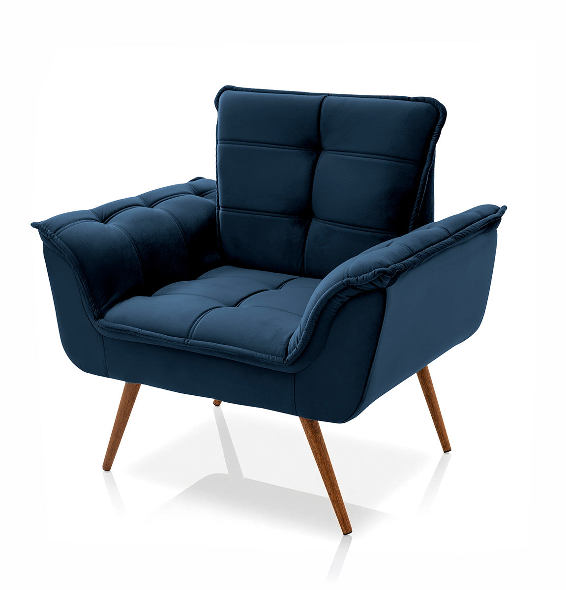 Poltrona Decorativa Duala Azul Pés Palito