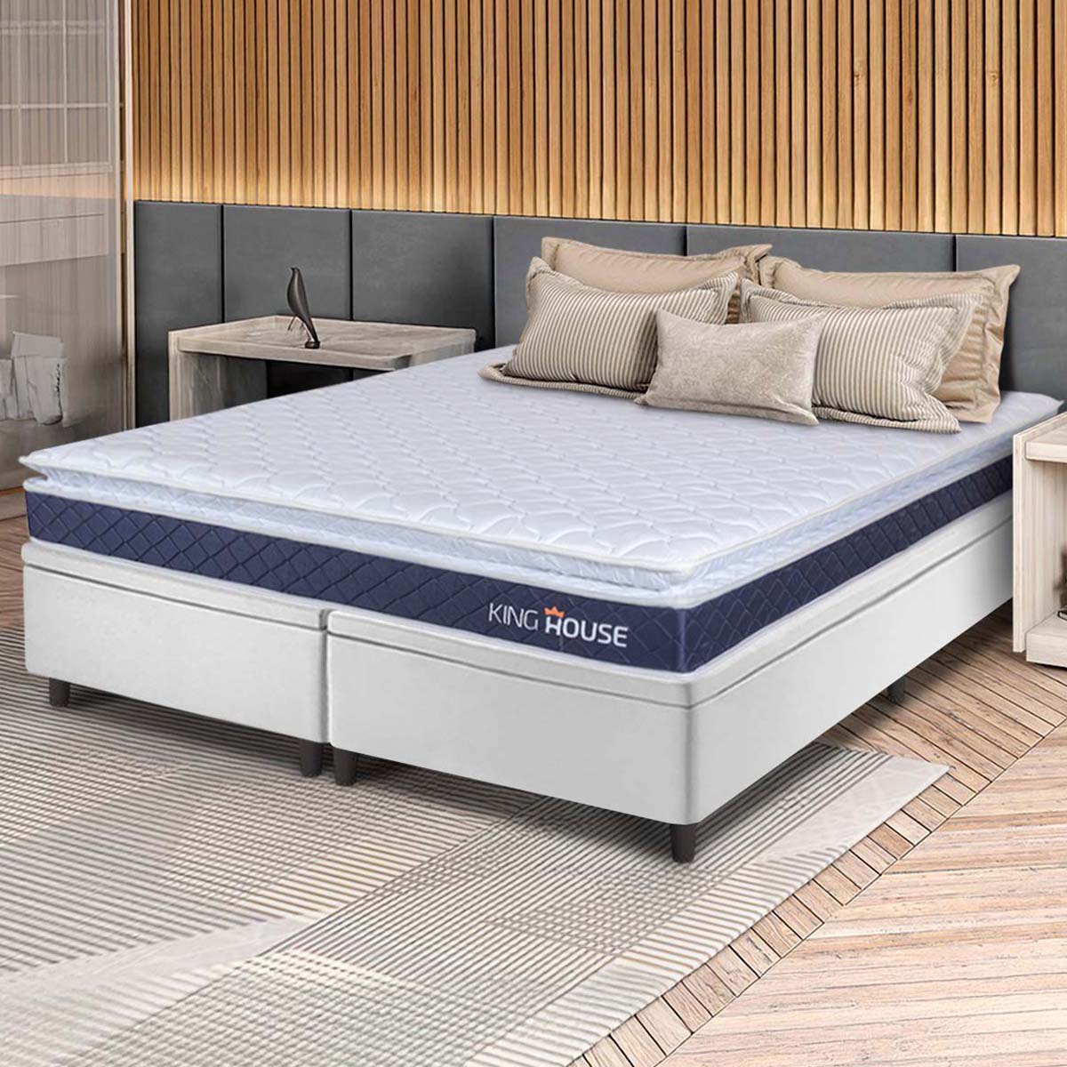 Cama Box Baú Durban Espuma D28 Queen 158x198 King House