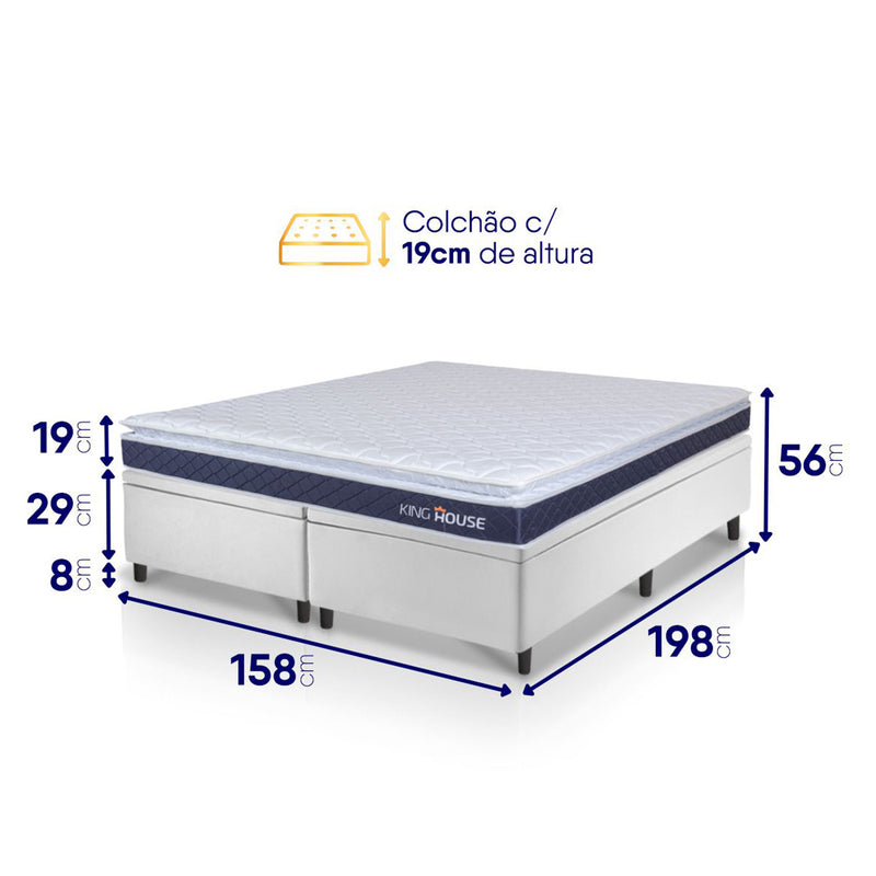 Cama Box Baú Durban Espuma D28 Queen 158x198 King House