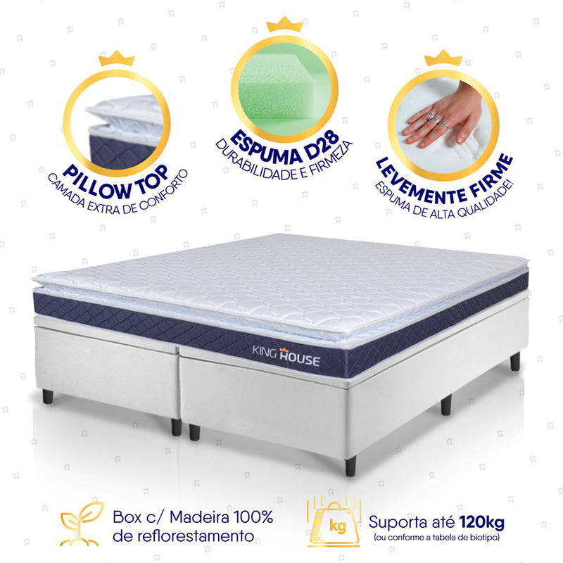 Cama Box Baú Durban Espuma D28 Queen 158x198 King House