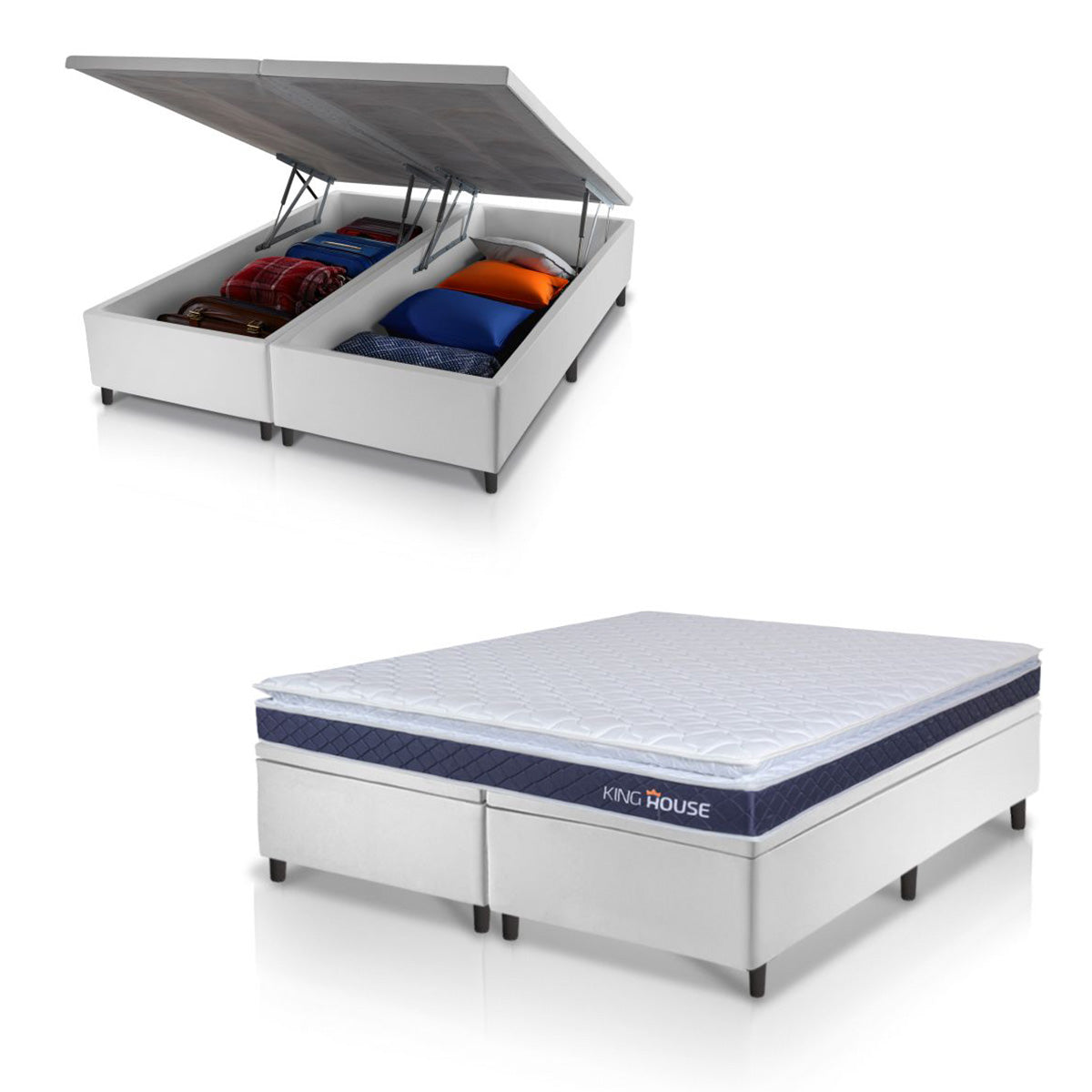 Cama Box Baú Durban Espuma D28 Queen 158x198 King House