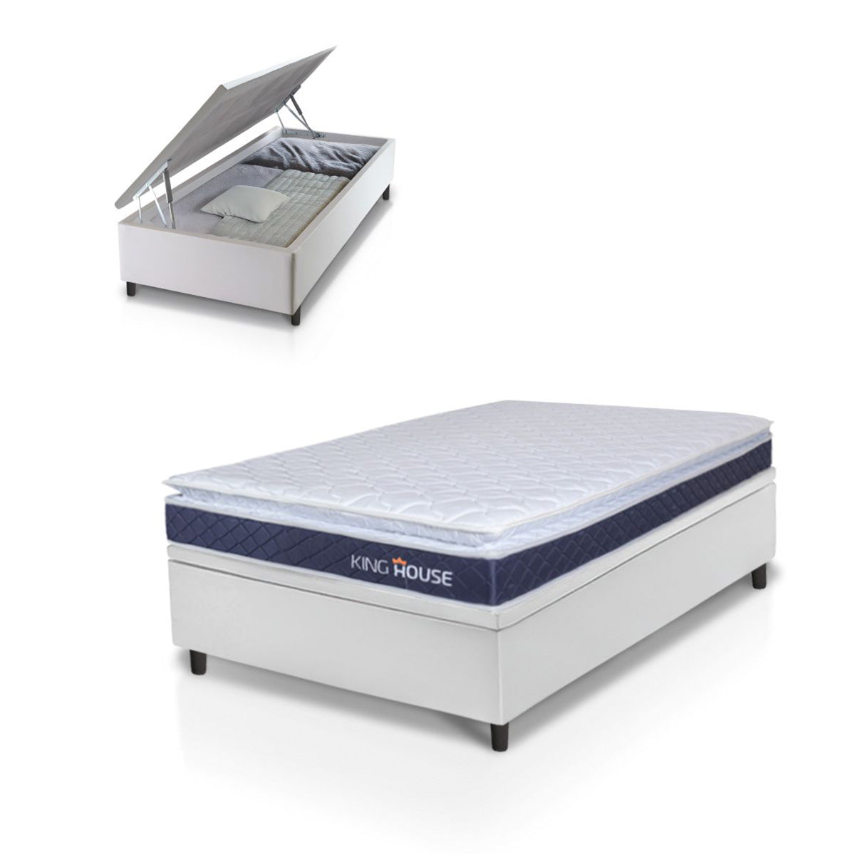 Cama Box Baú Durban Espuma D28 Solteiro 88x188 King House