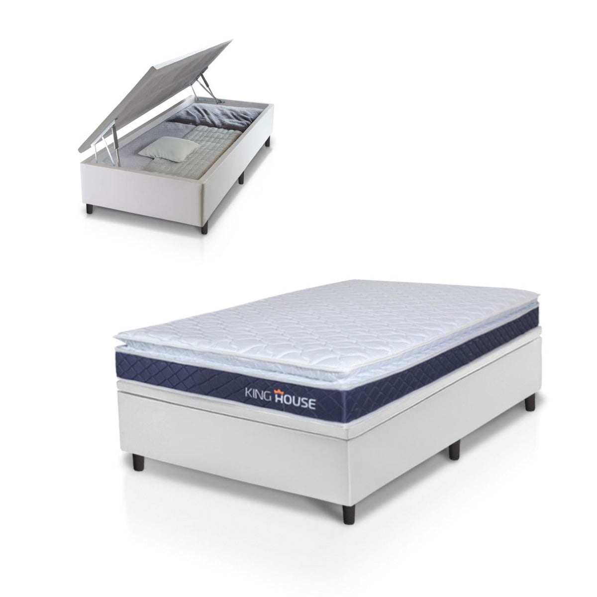 Cama Box Baú Durban Espuma D28 Solteirão 96x203 King House