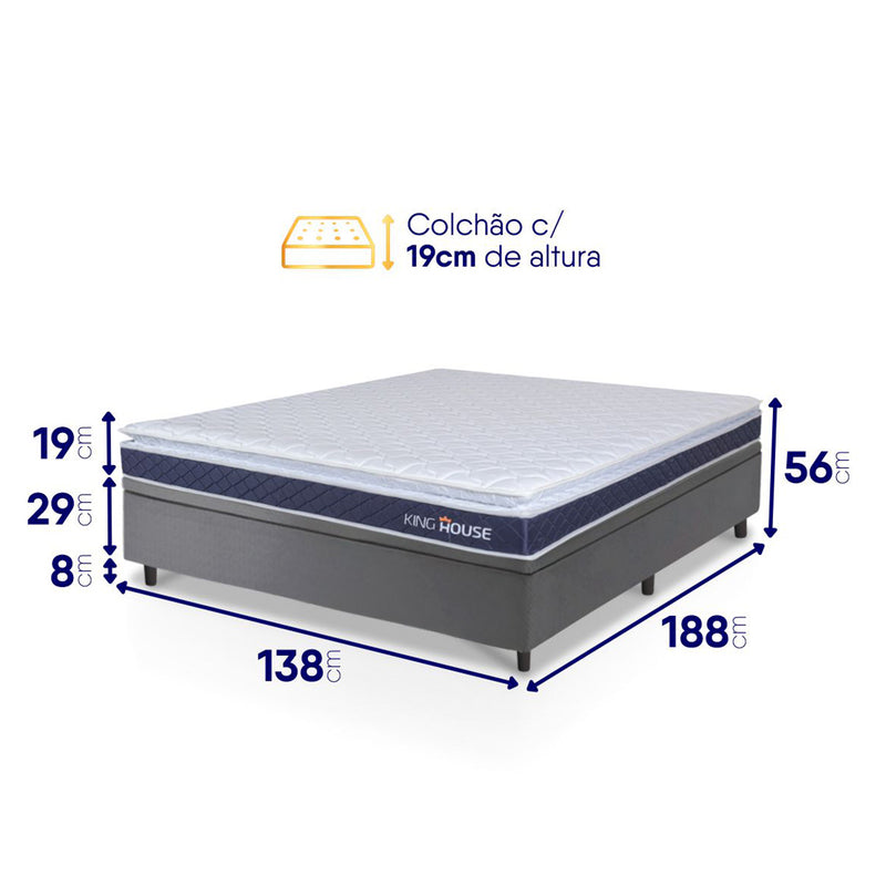 Cama Box Baú Durban Espuma D28 Casal 138x188 King House