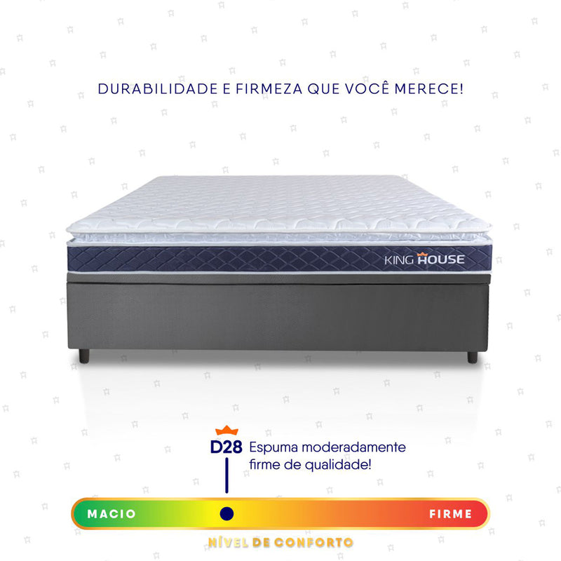 Cama Box Baú Durban Espuma D28 Casal 138x188 King House