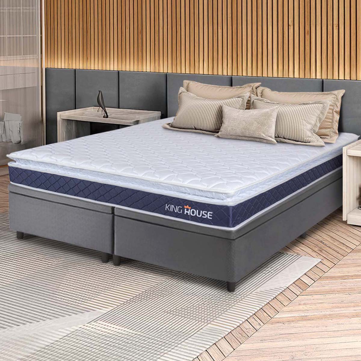 Cama Box Baú Durban Espuma D28 Queen 158x198 King House