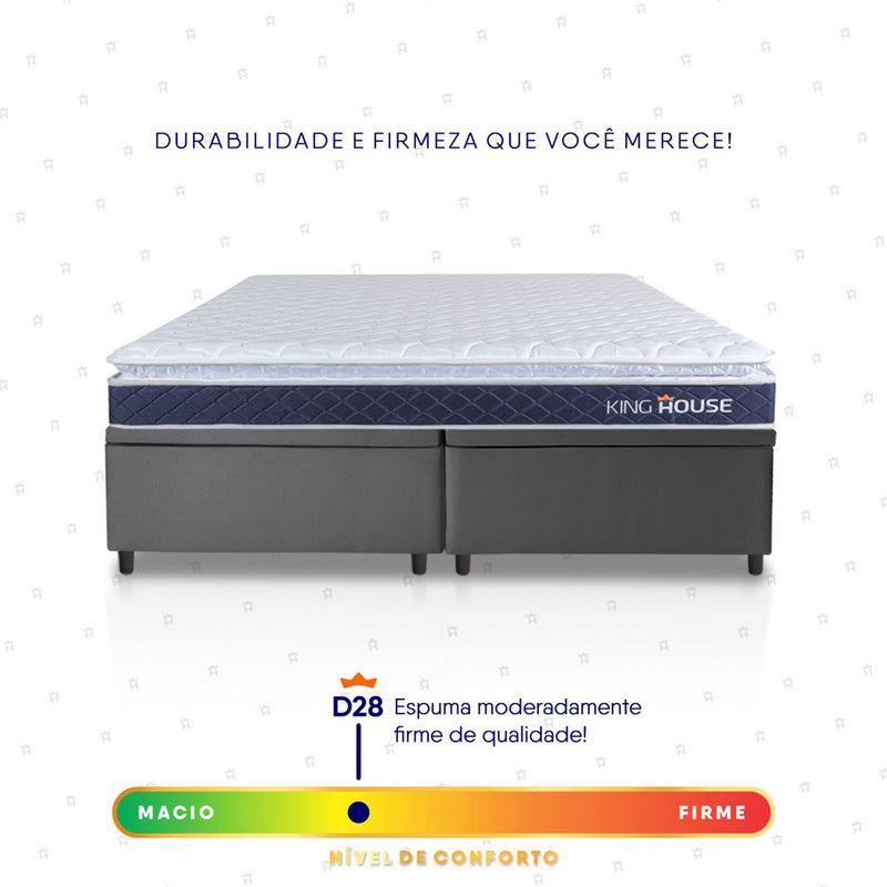Cama Box Baú Durban Espuma D28 Queen 158x198 King House