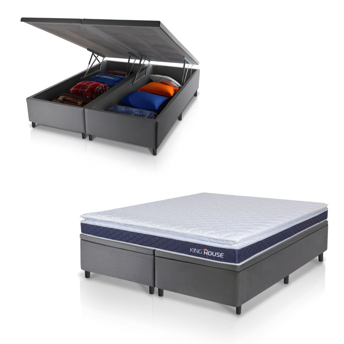 Cama Box Baú Durban Espuma D28 Queen 158x198 King House