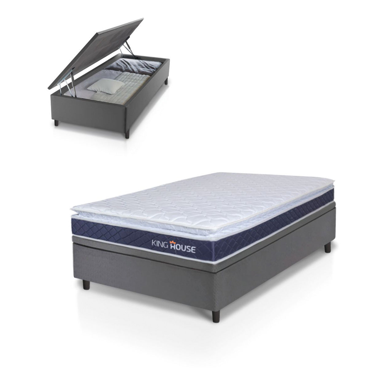 Cama Box Baú Durban Espuma D28 Solteiro 88x188 King House