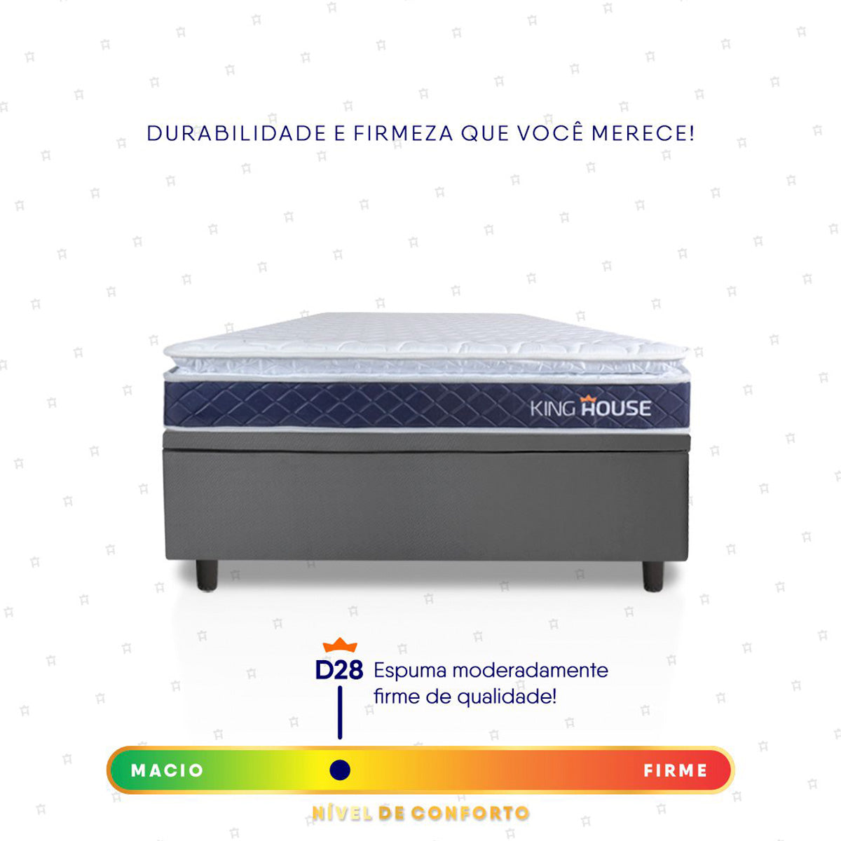 Cama Box Baú Durban Espuma D28 Solteirão 96x203 King House
