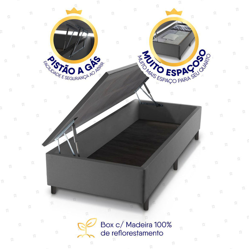 Cama Box Baú Durban Espuma D28 Solteirão 96x203 King House
