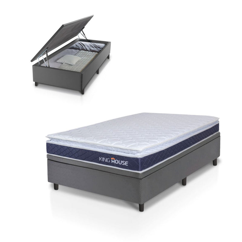 Cama Box Baú Durban Espuma D28 Solteirão 96x203 King House