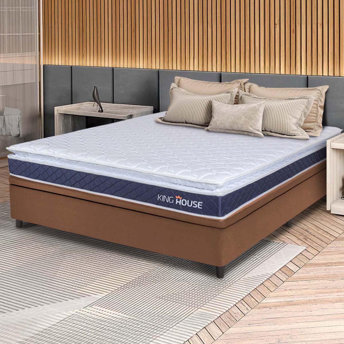 Cama Box Baú Durban Espuma D28 Casal 138x188 King House