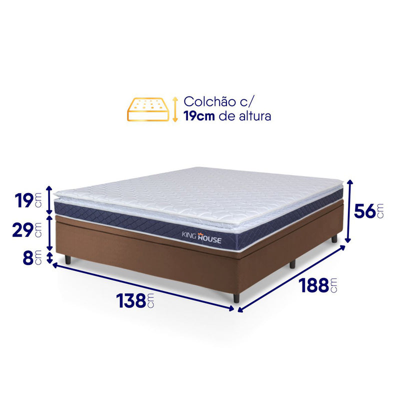 Cama Box Baú Durban Espuma D28 Casal 138x188 King House