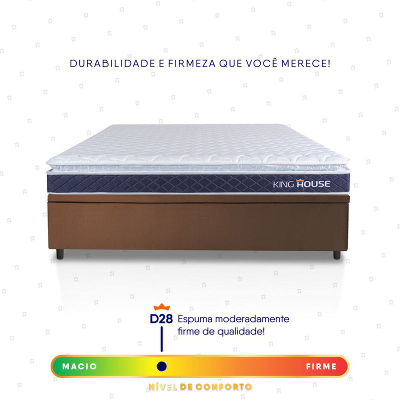 Cama Box Baú Durban Espuma D28 Casal 138x188 King House