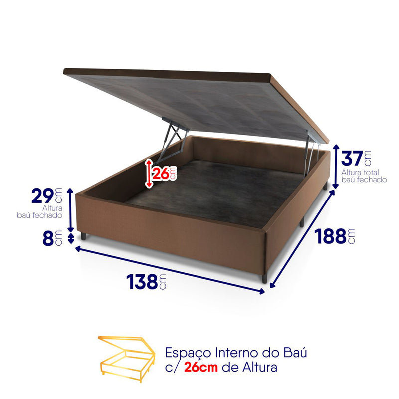 Cama Box Baú Durban Espuma D28 Casal 138x188 King House