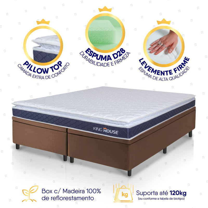 Cama Box Baú Durban Espuma D28 Queen 158x198 King House