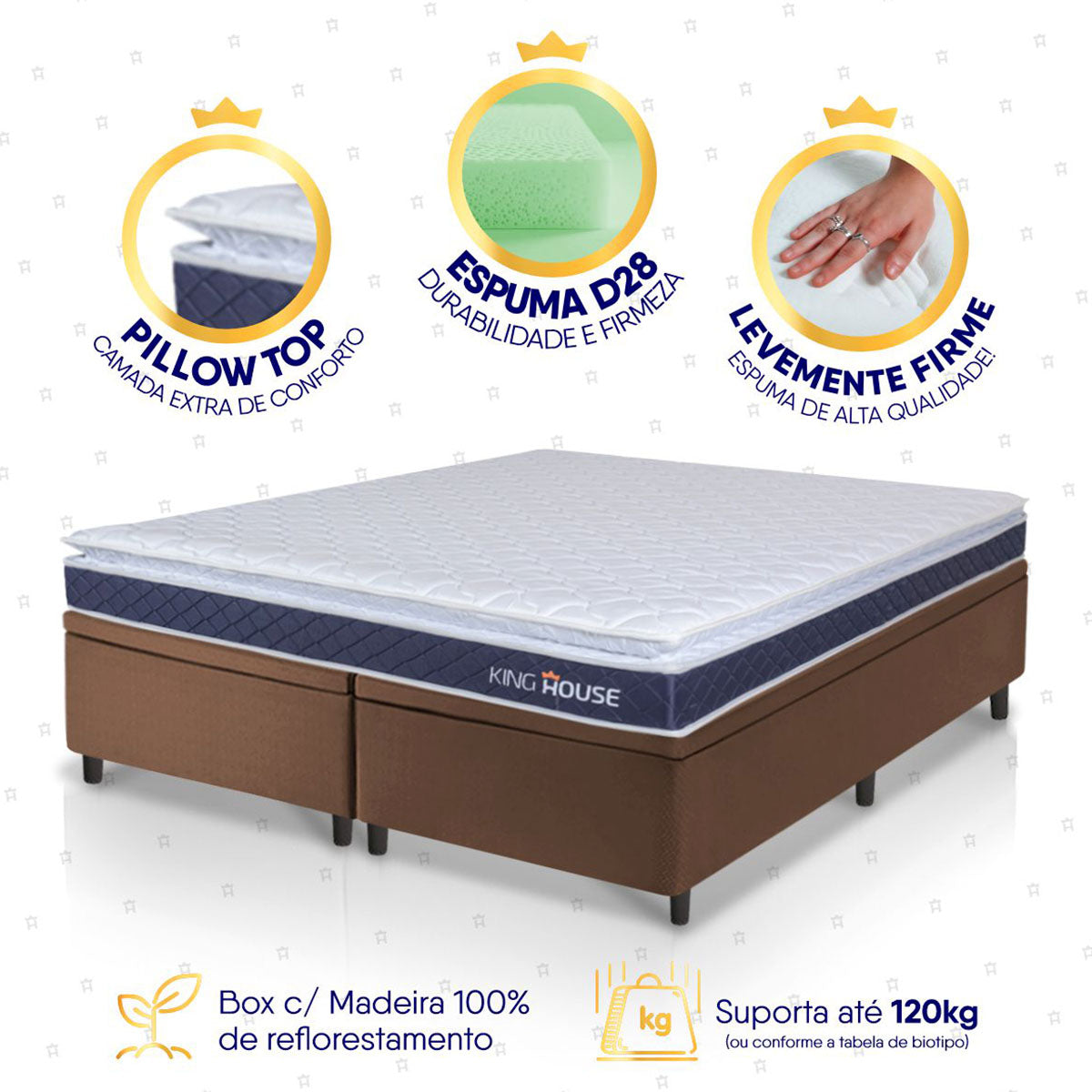 Cama Box Baú Durban Espuma D28 King 193x203 King House