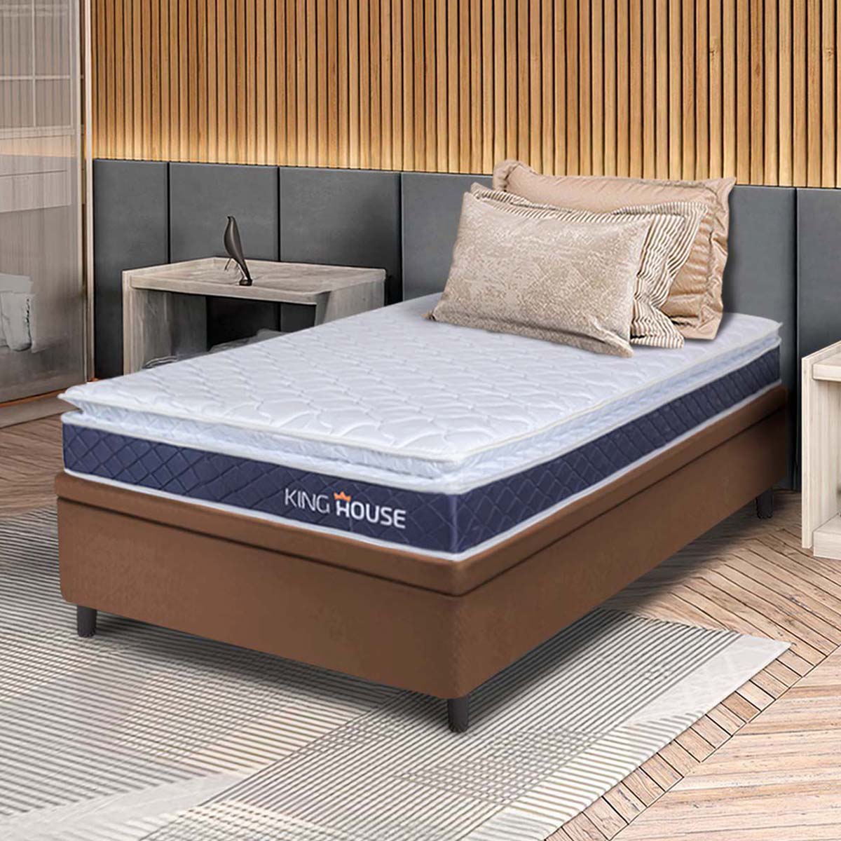 Cama Box Baú Durban Espuma D28 Solteiro 88x188 King House
