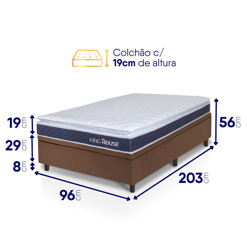 Cama Box Baú Durban Espuma D28 Solteirão 96x203 King House