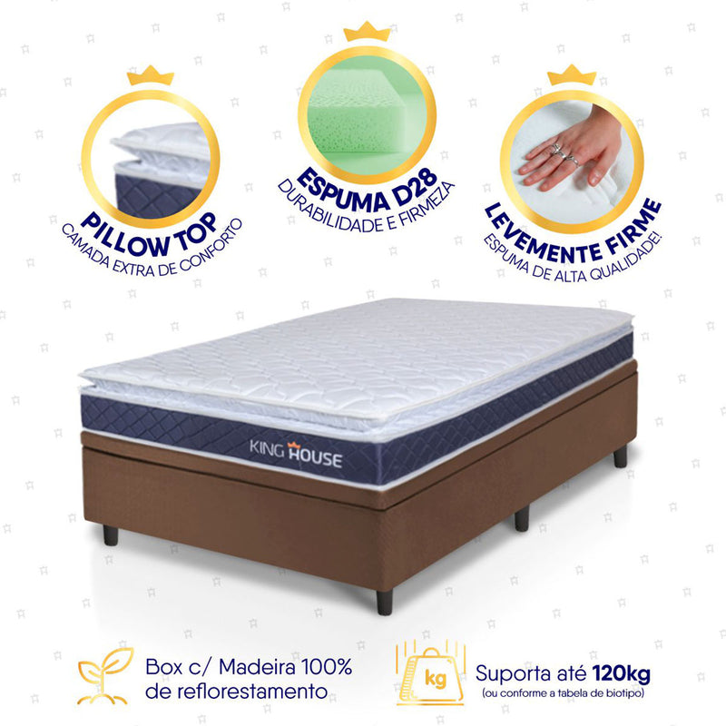 Cama Box Baú Durban Espuma D28 Solteirão 96x203 King House