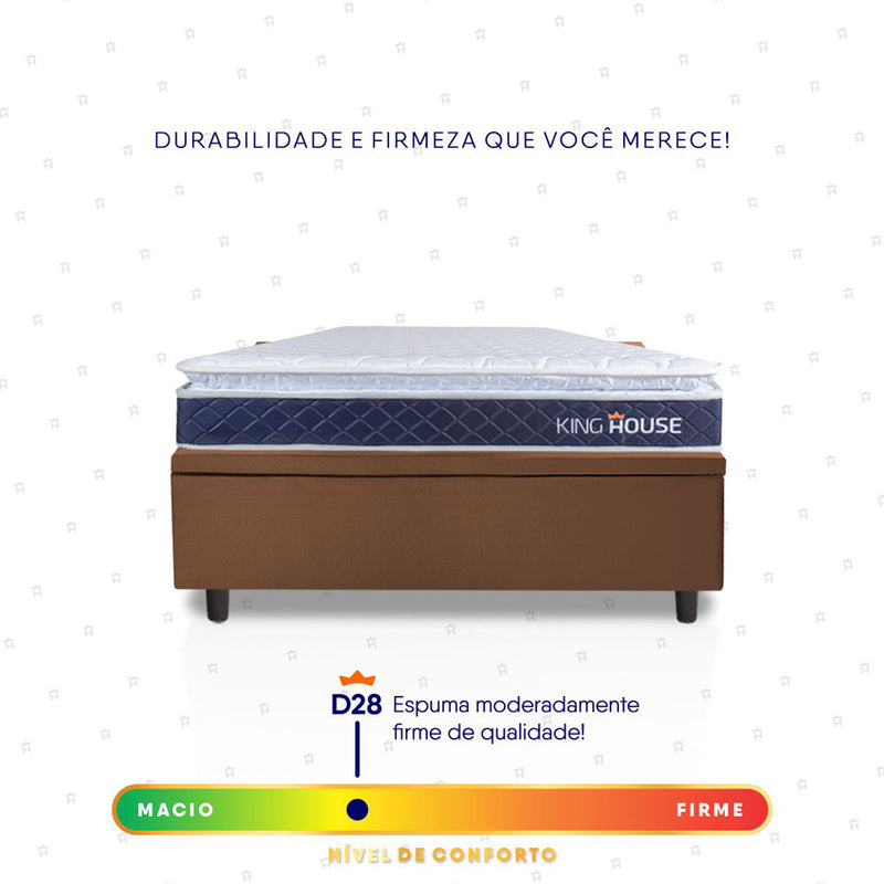 Cama Box Baú Durban Espuma D28 Solteirão 96x203 King House