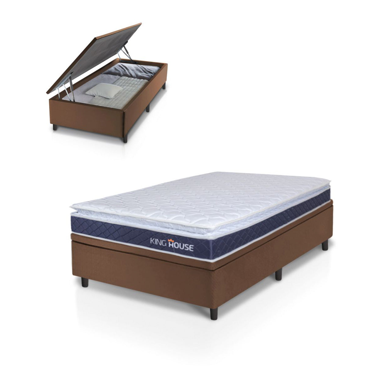 Cama Box Baú Durban Espuma D28 Solteirão 96x203 King House
