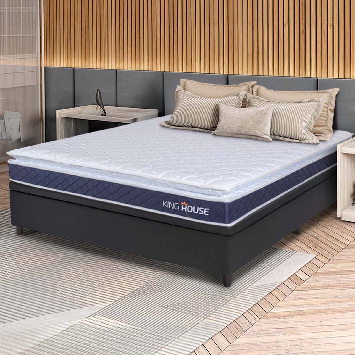 Cama Box Baú Durban Espuma D28 Casal 138x188 King House