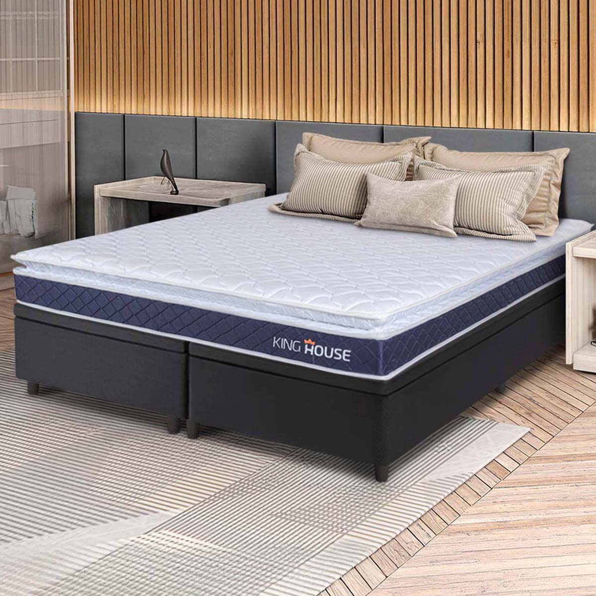 Cama Box Baú Durban Espuma D28 Queen 158x198 King House